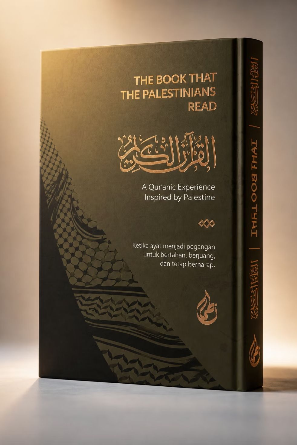 The Book That the Palestinians Read, an olive-green Quran with gold lettering